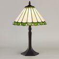 Una 1 Light Octagonal Table Lamp E27 With 30cm Tiffany Shade, Green/Cream/Crystal/Aged Antique Brass additional 1