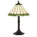 Una 1 Light Octagonal Table Lamp E27 With 30cm Tiffany Shade, Green/Cream/Crystal/Aged Antique Brass additional 2