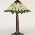 Una 2 Light Tree Like Table Lamp E27 With 40cm Tiffany Shade, Green/Cream/Crystal/Aged Antique Brass additional 2