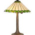 Una 2 Light Tree Like Table Lamp E27 With 40cm Tiffany Shade, Green/Cream/Crystal/Aged Antique Brass additional 3