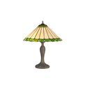 Una 2 Light Curved Table Lamp E27 With 40cm Tiffany Shade, Green/Cream/Crystal/Aged Antique Brass additional 2