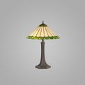 Una 2 Light Octagonal Table Lamp E27 With 40cm Tiffany Shade, Green/Cream/Crystal/Aged Antique Brass additional 1