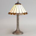 Una 1 Light Tree Like Table Lamp E27 With 30cm Tiffany Shade, Amber/Cream/Crystal/Aged Antique Brass additional 1