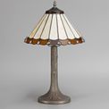 Una 1 Light Tree Like Table Lamp E27 With 30cm Tiffany Shade, Amber/Cream/Crystal/Aged Antique Brass additional 2