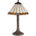 Una 1 Light Tree Like Table Lamp E27 With 30cm Tiffany Shade, Amber/Cream/Crystal/Aged Antique Brass additional 4