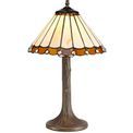Una 1 Light Tree Like Table Lamp E27 With 30cm Tiffany Shade, Amber/Cream/Crystal/Aged Antique Brass additional 3
