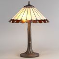 Una 2 Light Tree Like Table Lamp E27 With 40cm Tiffany Shade, Amber/Cream/Crystal/Aged Antique Brass additional 1