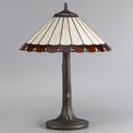 Una 2 Light Tree Like Table Lamp E27 With 40cm Tiffany Shade, Amber/Cream/Crystal/Aged Antique Brass additional 2