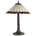 Una 2 Light Tree Like Table Lamp E27 With 40cm Tiffany Shade, Amber/Cream/Crystal/Aged Antique Brass additional 4