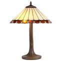 Una 2 Light Tree Like Table Lamp E27 With 40cm Tiffany Shade, Amber/Cream/Crystal/Aged Antique Brass additional 3