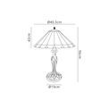 Una 2 Light Curved Table Lamp E27 With 40cm Tiffany Shade, Amber/Cream/Crystal/Aged Antique Brass additional 5
