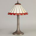 Una 1 Light Tree Like Table Lamp E27 With 30cm Tiffany Shade, Red/Cream/Crystal/Aged Antique Brass additional 2