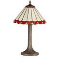 Una 1 Light Tree Like Table Lamp E27 With 30cm Tiffany Shade, Red/Cream/Crystal/Aged Antique Brass additional 4