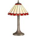 Una 1 Light Tree Like Table Lamp E27 With 30cm Tiffany Shade, Red/Cream/Crystal/Aged Antique Brass additional 3