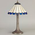 Una 1 Light Tree Like Table Lamp E27 With 30cm Tiffany Shade, Blue/Cream/Crystal/Aged Antique Brass additional 2