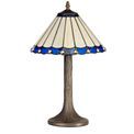 Una 1 Light Tree Like Table Lamp E27 With 30cm Tiffany Shade, Blue/Cream/Crystal/Aged Antique Brass additional 4