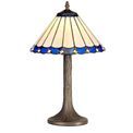 Una 1 Light Tree Like Table Lamp E27 With 30cm Tiffany Shade, Blue/Cream/Crystal/Aged Antique Brass additional 3