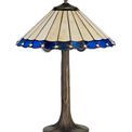 Una 2 Light Tree Like Table Lamp E27 With 40cm Tiffany Shade, Blue/Cream/Crystal/Aged Antique Brass additional 4