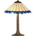Una 2 Light Tree Like Table Lamp E27 With 40cm Tiffany Shade, Blue/Cream/Crystal/Aged Antique Brass additional 3