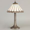 Una 1 Light Tree Like Table Lamp E27 With 30cm Tiffany Shade, Grey/Cream/Crystal/Aged Antique Brass additional 1