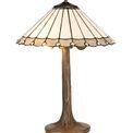 Una 2 Light Tree Like Table Lamp E27 With 40cm Tiffany Shade, Grey/Cream/Crystal/Aged Antique Brass additional 3
