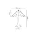 Una 2 Light Octagonal Table Lamp E27 With 40cm Tiffany Shade, Grey/Cream/Crystal/Aged Antique Brass additional 3