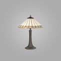 Una 2 Light Octagonal Table Lamp E27 With 40cm Tiffany Shade, Grey/Cream/Crystal/Aged Antique Brass additional 1