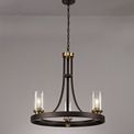 Mira 3 Light E27 Pendant Light with Brown Oxide/Bronze &amp; Clear Glass Shades additional 1