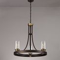 Mira 3 Light E27 Pendant Light with Brown Oxide/Bronze &amp; Clear Glass Shades additional 2