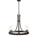 Mira 3 Light E27 Pendant Light with Brown Oxide/Bronze &amp; Clear Glass Shades additional 4