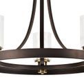 Mira 3 Light E27 Pendant Light with Brown Oxide/Bronze &amp; Clear Glass Shades additional 6