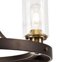 Mira 3 Light E27 Pendant Light with Brown Oxide/Bronze &amp; Clear Glass Shades additional 9
