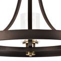 Mira 3 Light E27 Pendant Light with Brown Oxide/Bronze &amp; Clear Glass Shades additional 8