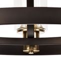Mira 3 Light E27 Pendant Light with Brown Oxide/Bronze &amp; Clear Glass Shades additional 7