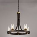 Mira Pendant 5 Light E27, Brown Oxide/Bronze With Clear Glass Shades additional 1