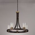 Mira Pendant 5 Light E27, Brown Oxide/Bronze With Clear Glass Shades additional 2