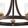 Mira Pendant 5 Light E27, Brown Oxide/Bronze With Clear Glass Shades additional 7