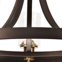 Mira Pendant 5 Light E27, Brown Oxide/Bronze With Clear Glass Shades additional 9