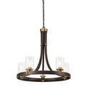 Mira Pendant 5 Light E27, Brown Oxide/Bronze With Clear Glass Shades additional 4