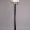 Selena Floor Lamp, 2 Light E27, Matt Black/Crystal Sand Glass additional 1