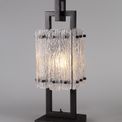 Selena Table Lamp, 1 Light E27, Matt Black/Crystal Sand Glass additional 1