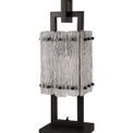 Selena Table Lamp, 1 Light E27, Matt Black/Crystal Sand Glass additional 4