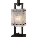Selena Table Lamp, 1 Light E27, Matt Black/Crystal Sand Glass additional 3