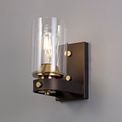 Mira Wall Lamp 1 Light E27, Brown Oxide/Bronze With Clear Glass Shades additional 1
