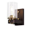 Mira Wall Lamp 1 Light E27, Brown Oxide/Bronze With Clear Glass Shades additional 4