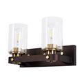 Mira Wall Lamp 2 Light E27, Brown Oxide/Bronze With Clear Glass Shades additional 4