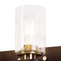 Mira Wall Lamp 2 Light E27, Brown Oxide/Bronze With Clear Glass Shades additional 7