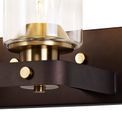 Mira Wall Lamp 2 Light E27, Brown Oxide/Bronze With Clear Glass Shades additional 5