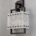 Selena Wall Lamp, 2 Light E27, Matt Black/Crystal Sand Glass additional 2