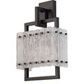 Selena Wall Lamp, 2 Light E27, Matt Black/Crystal Sand Glass additional 4